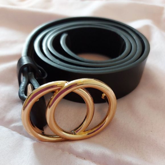 Accessories - Black Belt with Gold Buckle